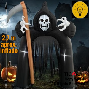 INFLABLE DECORACION ARCO DE LA MUERTE LUMINOSO TERROR 2,7 MTS X 1